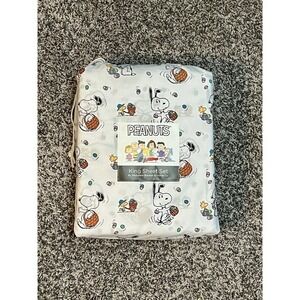 Peanuts Snoopy King Sheet Set By Berkshire Easter Spring Basket Floral Polyester